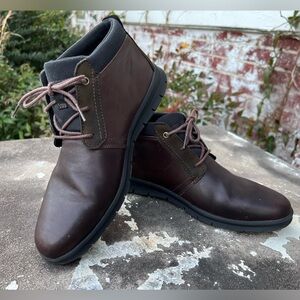 Timberland Mens Size 9 Graydon Mid Chukka Dark Brown Leather Boots Shoes